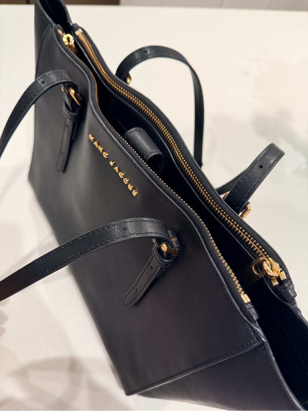 Marc Jacobs Black Saffiano Leather Tote with Gold Hardware - Picture 7 of 8